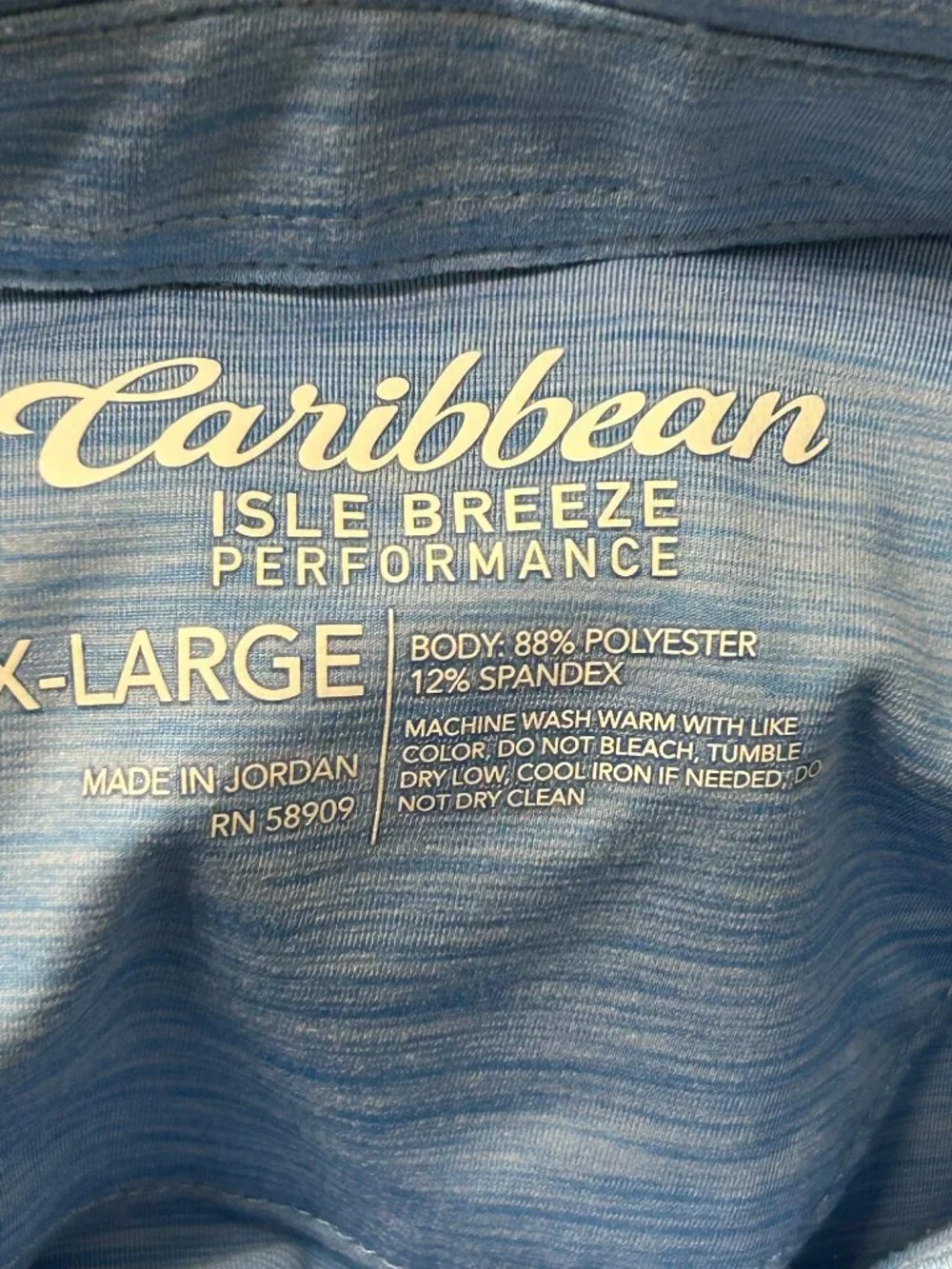 Caribbean‎ Isle Breeze Performance Men's Short Sleeve Polo Shirt Size XL